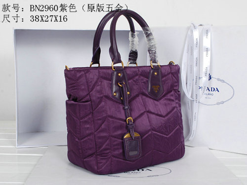 2014 Prada wrinkle nylon fabric tote bag BN2960 purple for sale - Click Image to Close